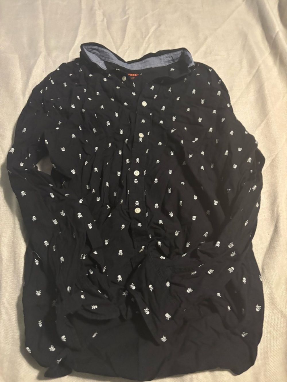 Joe Fresh Black Shirt with White Skull Motif